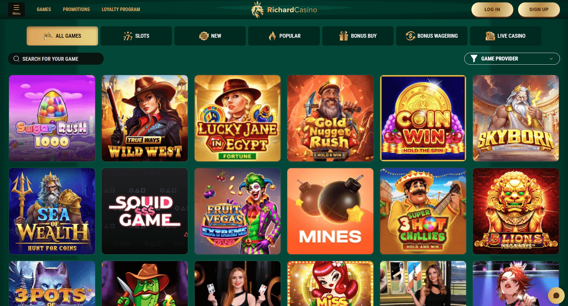 Richard Casino games